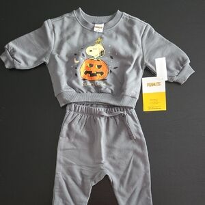 Peanuts Gray Snoopy Pumpkin Baby Set